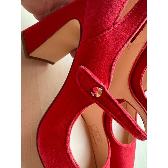 Kate Spade Red Suede Meredith Pointed-Toe Pumps Women’s Size 7 US - Picture 14 of 15